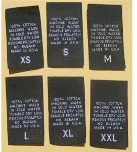 Printed Polyester Woven Taffeta Label, Available color : Black