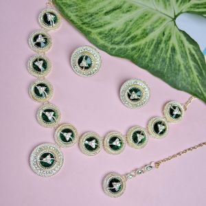 Cubic Zirconia American Diamond Necklace Set, Brand Name : NIPSTec