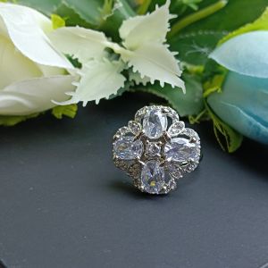 Cubic Zirconia Dainty Cz Floral Ring, Brand Name : NIPSTec
