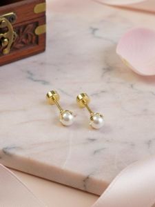 Alloy Gold Tone Pearl Stud Piercing, Brand Name : NIPSTec
