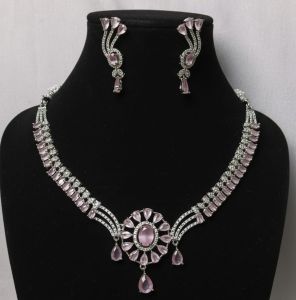 Cubic Zirconia Premium AD Necklace & Earring Set