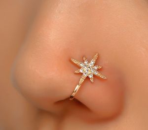 Plain Polished Brass Gold Nose Pins, Color : Golden