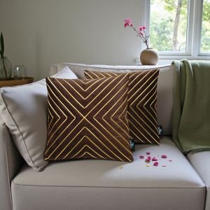 Zikrak Large Velvet V Design Cushion Cover