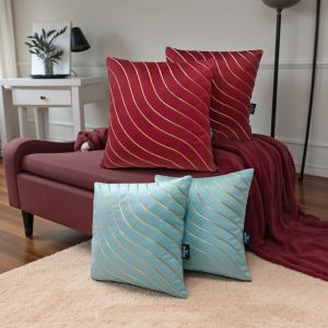 Zikrak Lahar Design Velvet Cushion Cover Pack of 2- 16x16 Inch