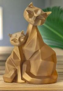 Decorative Resin Cat Showpiece, Color : Golden