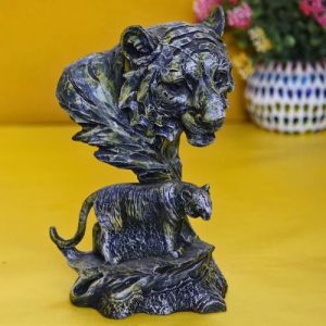Handicraft Resin Multi Tiger Animal Showpiece, Color : Multicolor