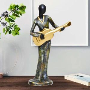 Music Lady Polyresin Statue, Color : Multicolor, Brand Name : Peach