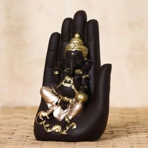 Polyresin Black Hath Ganesh Statue 4 X 6 Inch, Packaging Type : Box
