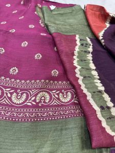 Casual Contrast Green Pure Tusser Silk Suit