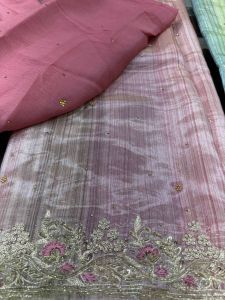 Panel Handwork Shimmer Silk Suit Party, Festive