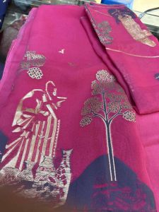 Zari Resham Work Pure Kora Silk Suit