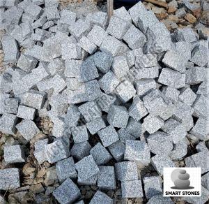 Plain 4x4 Inches Grey Cobbles, Shape : Sqaure