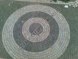 Black and Grey Cobbles, Shape : Sqaure for Floor