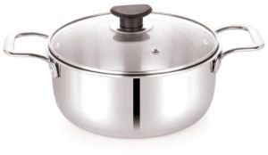 ST. Steel Evergreen Casserole, Color : Silver