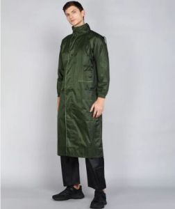 Duracoat | Mens Waterproof Long Rain Coat - Olive