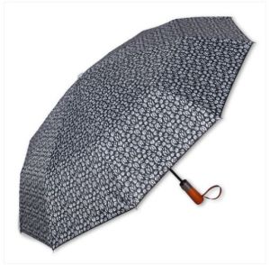 Sara Mono-Black Automatic Open 4-Fold Umbrella