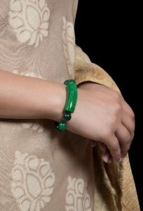 Green Beaded Jade Bracelet