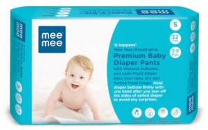 Breathable Premium Baby Diaper Pants, Color : White