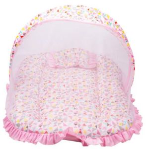 Cushioned Baby Mattress Set with Mosquito Net