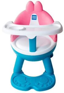 Plastic Foldable Booster Seat with Feeding Tray, Color : White