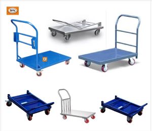 Metal Foldable Platform Trolley, Color : Customized