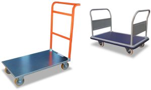 Rectangular Metal Side Support Platform Trolley, Feature : Easy Operate, Moveable, Rustproof