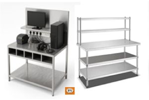 Stainless Steel Work Table With Cabinet, Size : Customized