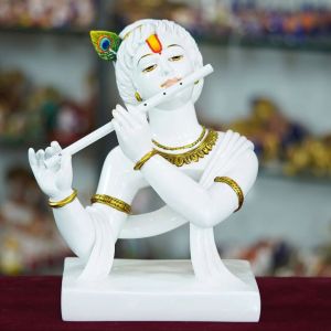 Plain Marble Krishna Statue, Color : White