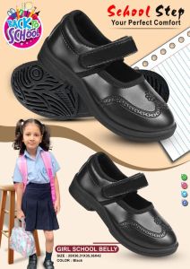 Girls School Shoes, Color : Black