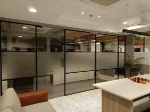 Slim Suction Aluminum Glass Office Partition