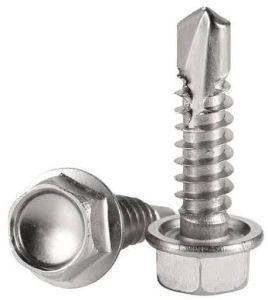 Steel Hex Head Self Drilling Screw, Color : Silver