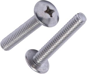 Stainless Steel Round Head Machine Screw, Color : Silver
