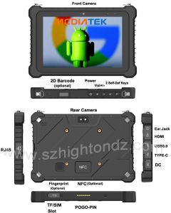Oem 8 Inch FHD Industrial Android Rugged Tablet