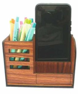 Brown Wood Pen Holder