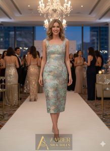 Printed Designer Brocade Fabric, Brand Name : Amber Silk Mills