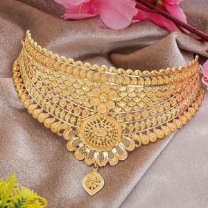 Gold Choker Necklace Party Wear, Gender : Female
