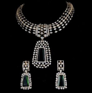 Emerald Dynasty Necklace Set, Brand Name : Monghiba For Casual