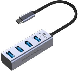 Amkette Type-C 4 Port USB 3.0 Hub, 4*USB 3.0 Ports
