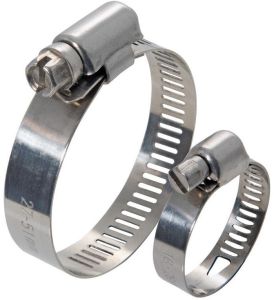 Polished Mild Steel Hose Clamp, Color : Silver