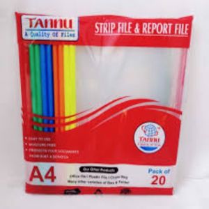 Plastic Plain Tannu Strip Files A/4, A4 Size for Keeping Documents