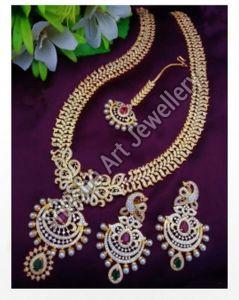 Antique Finish Temple Jewellery Necklace Set