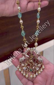 Antique Golden Krishna Pendant Set