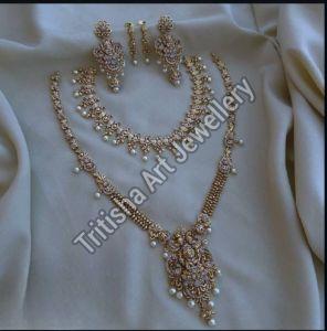 Antique Polished Long and Short Necklace Combo Set