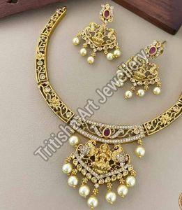 Gold Plated Choker Necklace Set