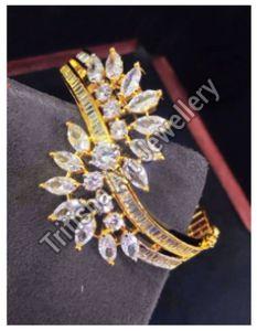 Gold Plated Stone Openable Bracelet