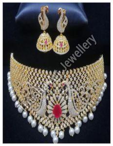 Golden Heavy Bridal Choker Necklace Set
