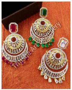 Mirror Work Jhumka Earrings