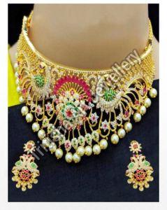 Pearl Embellished Ethnic Necklace Set