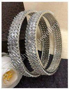 Silver Tone American Diamond Bangles