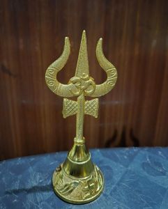 Polished Metal Om Swastik Bell, Color : Gold Plated Antique